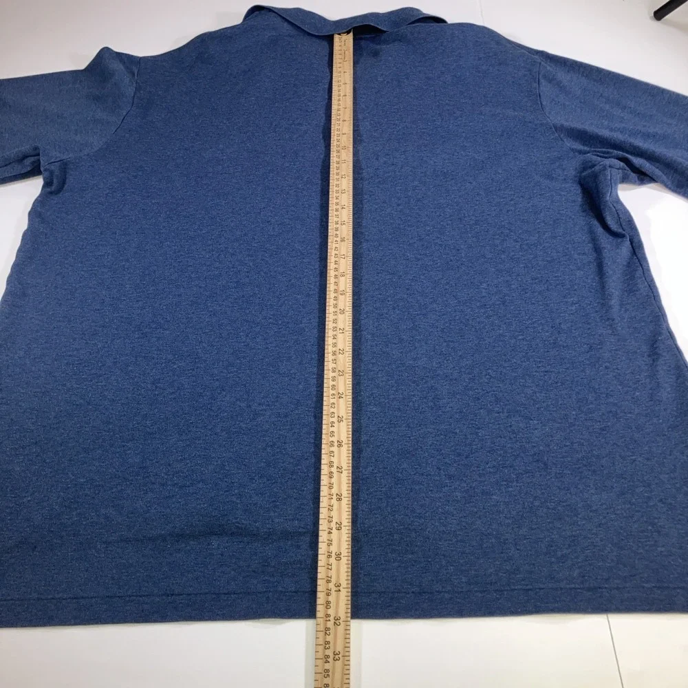 Polo Ralph‎ Lauren Long Sleeve Polo Shirt Mens 3XLT Blue Heather Green Pony